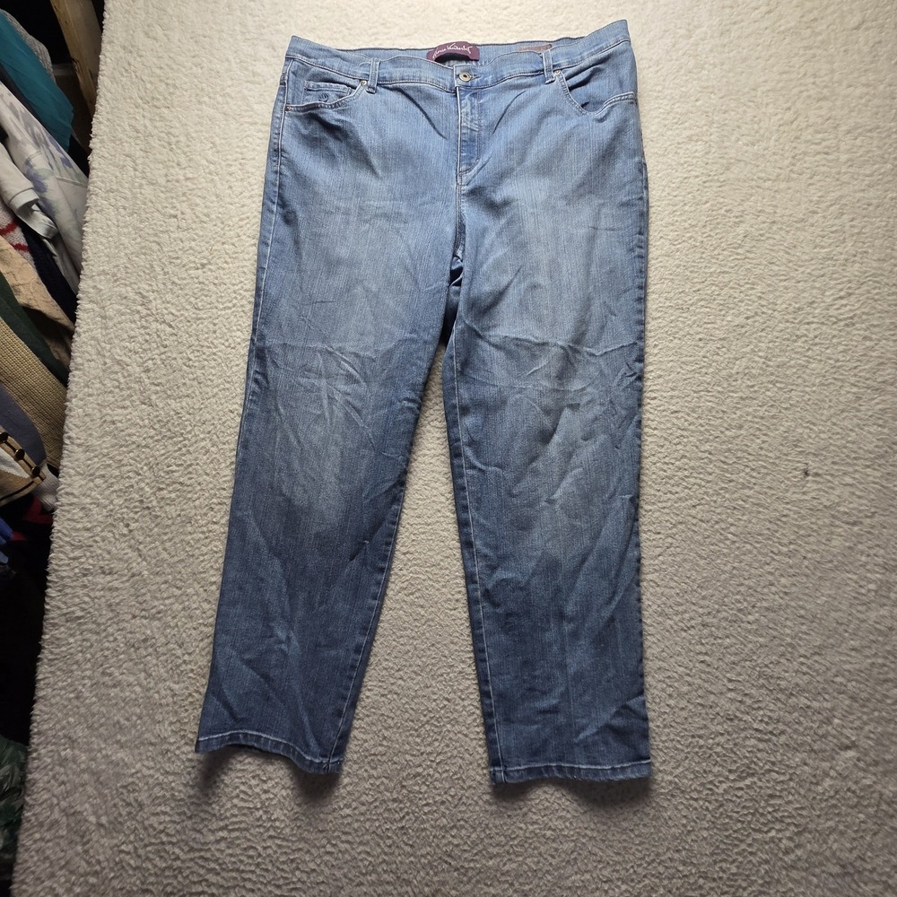 Gloria Vanderbilt Amanda Jeans Womens Plus 18W Short Blue Straight Stretch